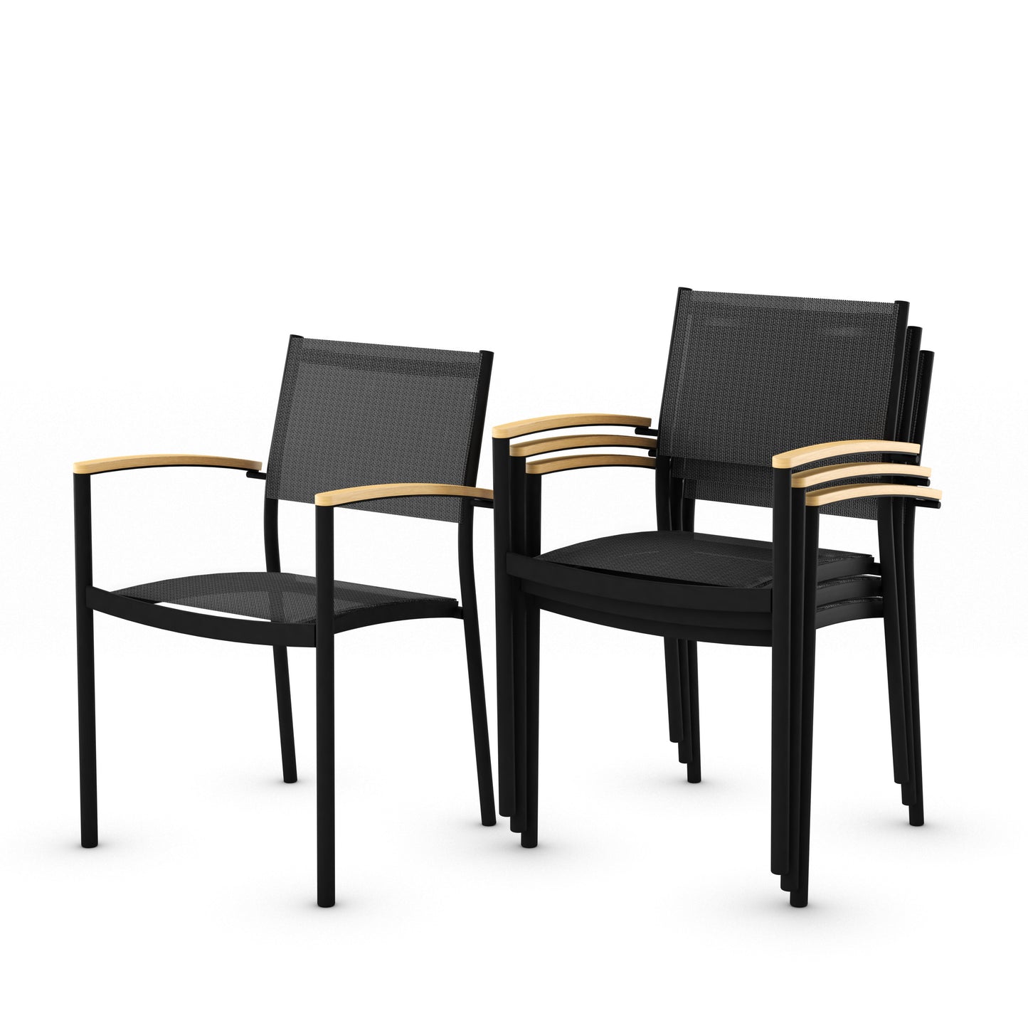 Topaz Extendable FSC Teak Table and Vera Stacking Armchair Dining Set