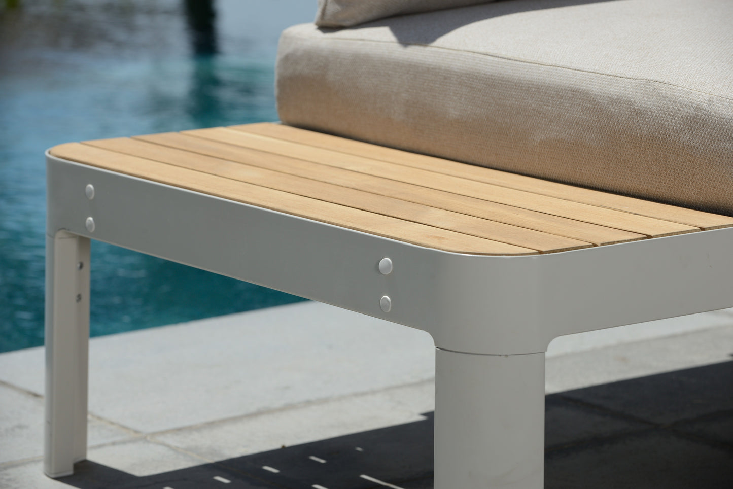 Portals Teak and Aluminum Modular Sofa 3pc Set