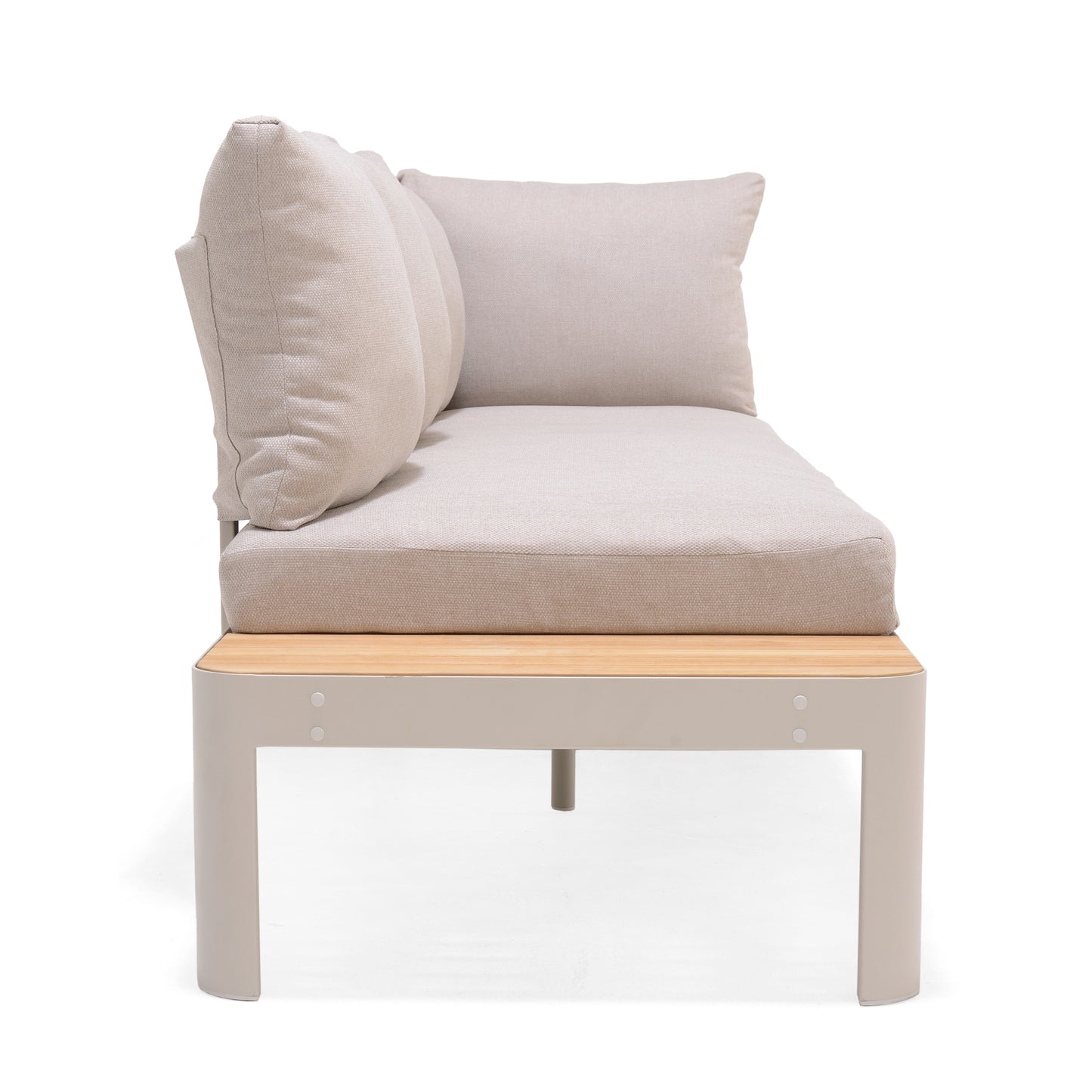 Portals Teak and Aluminum Modular Sofa 3pc Set