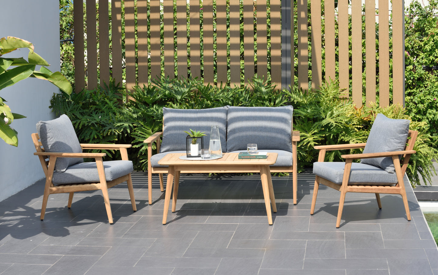 Eve FSC Teak Outdoor Conversation Set with Cushions