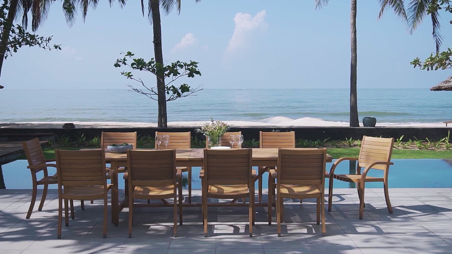 Leyland Table and Catalina Stacking Armchair Dining Set