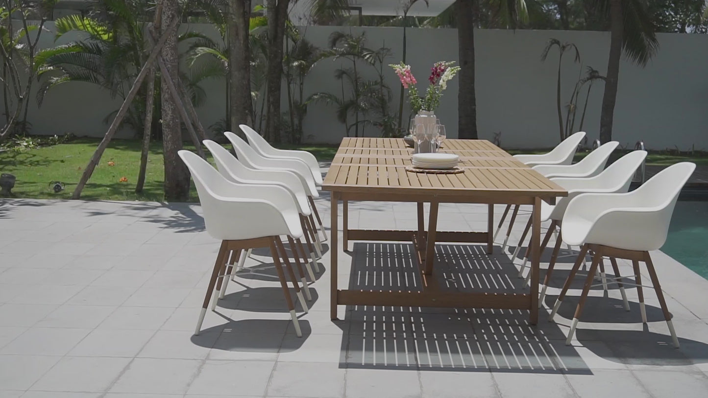 Leyland Table and 8 Chamonix Armchair Dining Set