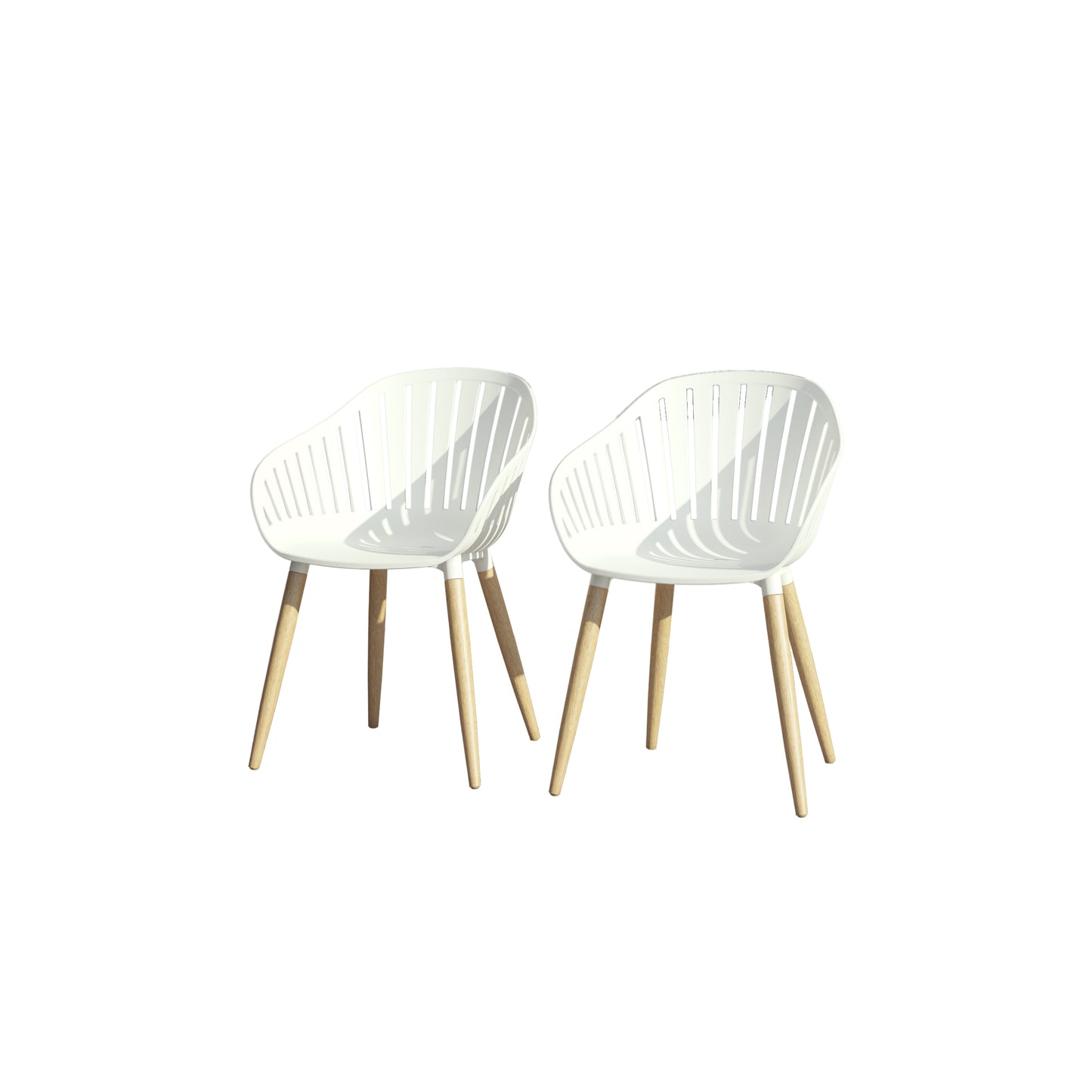 Leyland Table and Nassau White Armchairs Dining Set