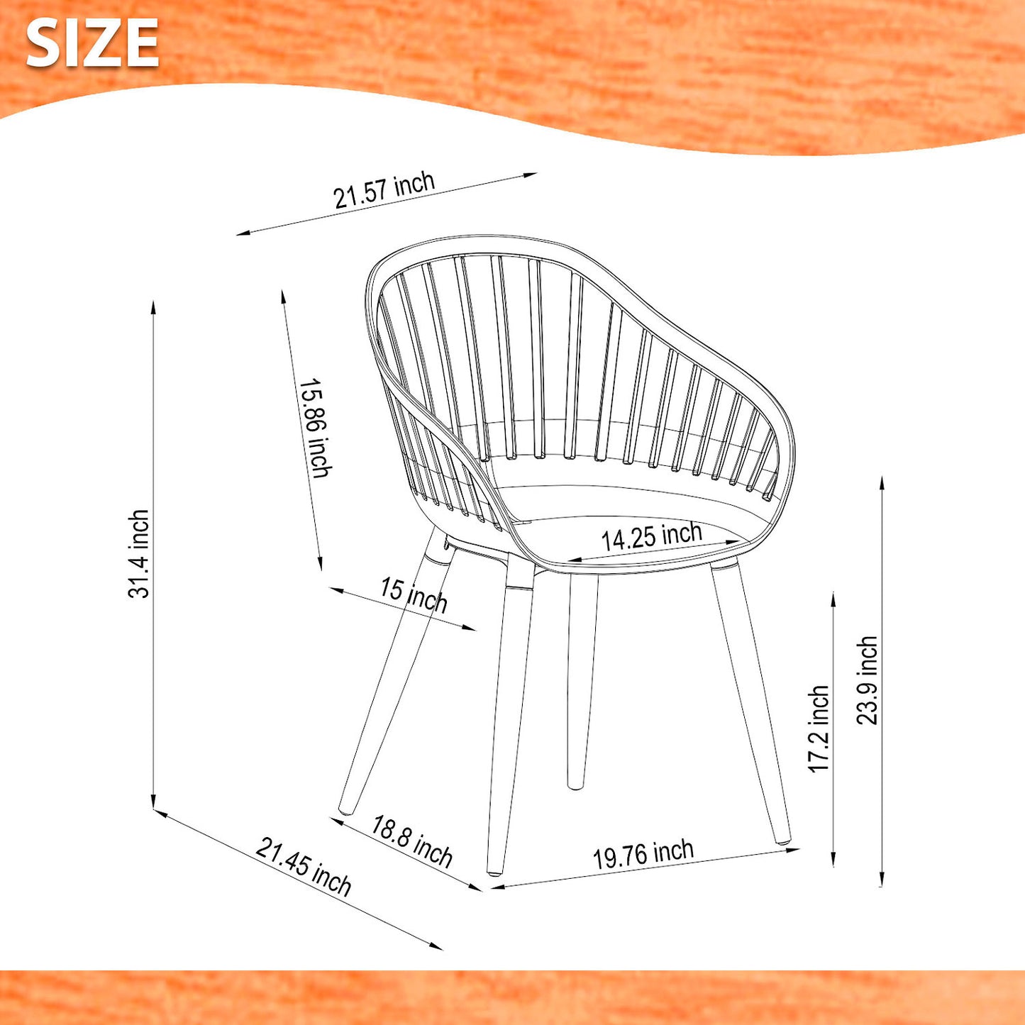 Leyland Table and Nassau White Armchairs Dining Set