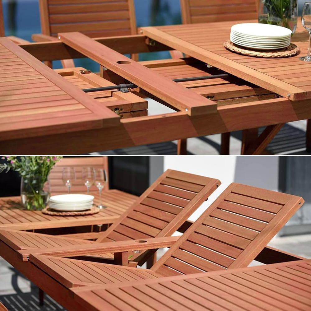 
                      
                        Leyland Table and Catalina Stacking Armchair Dining Set
                      
                    