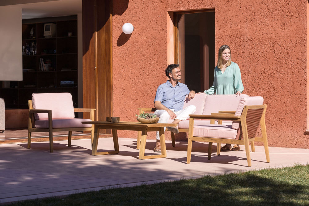 Agate Teak and Rope 4pc Seating Set