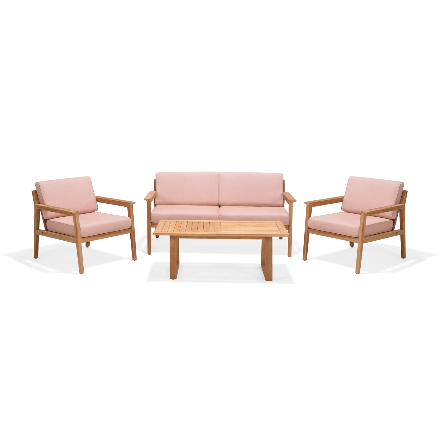 Agate Teak and Rope 4pc Seating Set