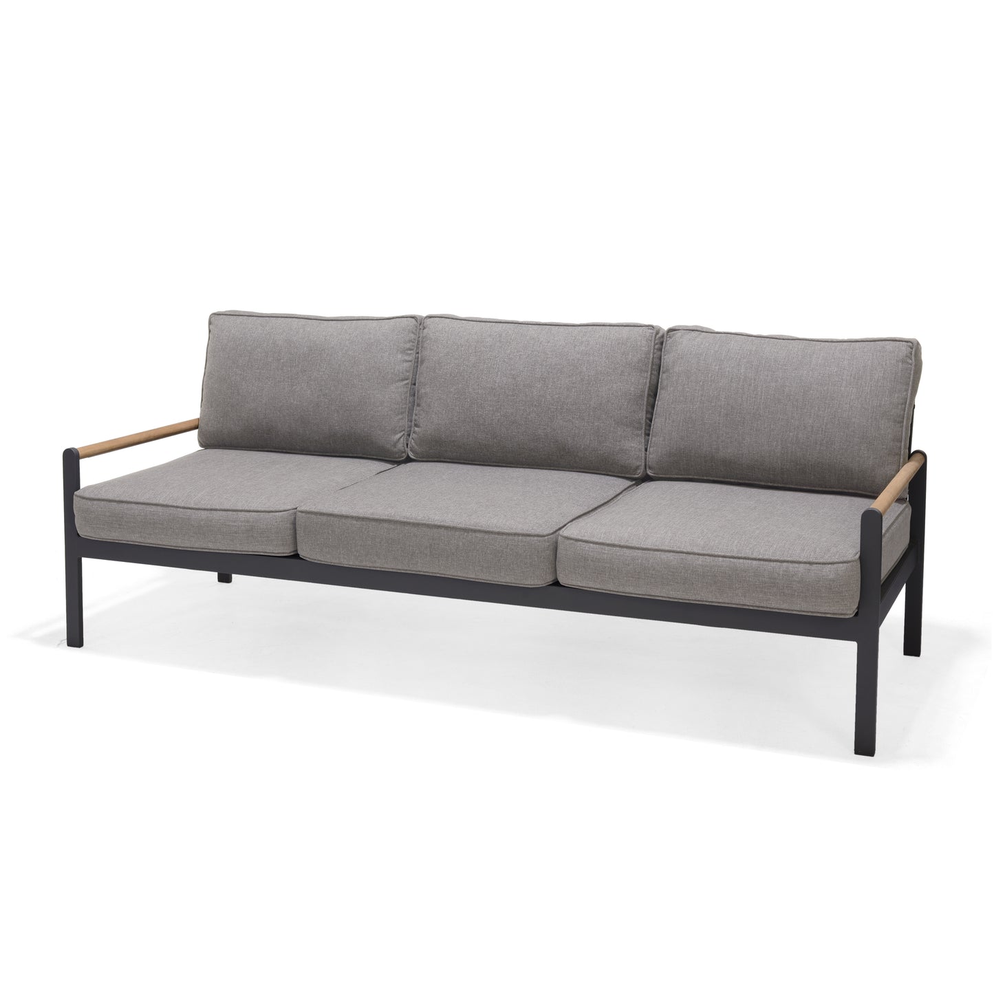 Amber Teak and Aluminum 3-Seater Sofa