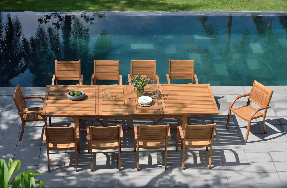 Leyland Table and Catalina Stacking Armchair Dining Set
