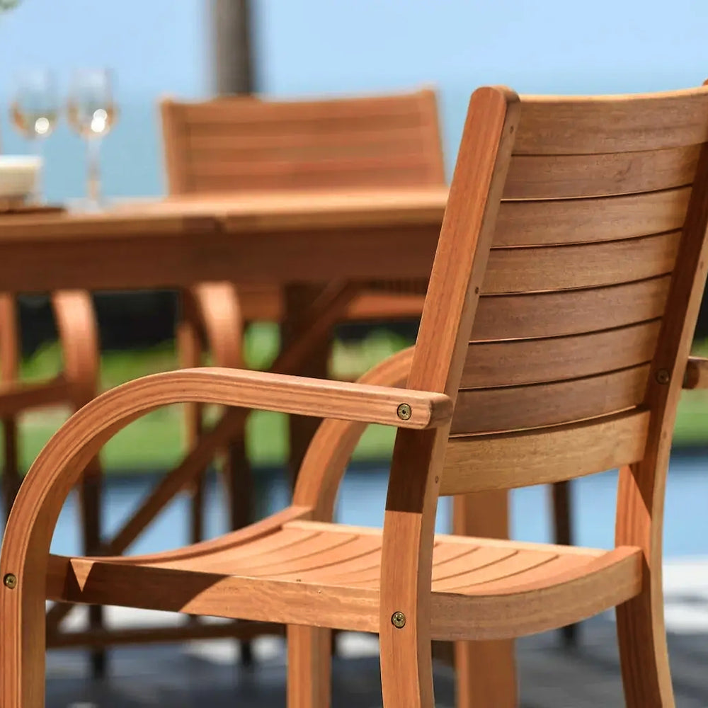 
                      
                        Leyland Table and Catalina Stacking Armchair Dining Set
                      
                    