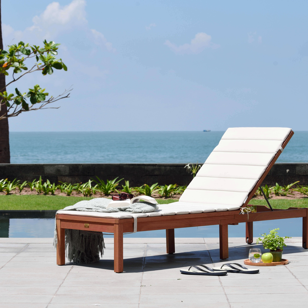 
                      
                        Louisiana Dark Wood Finish Wheel Lounger With Cushion - 2 Piece
                      
                    