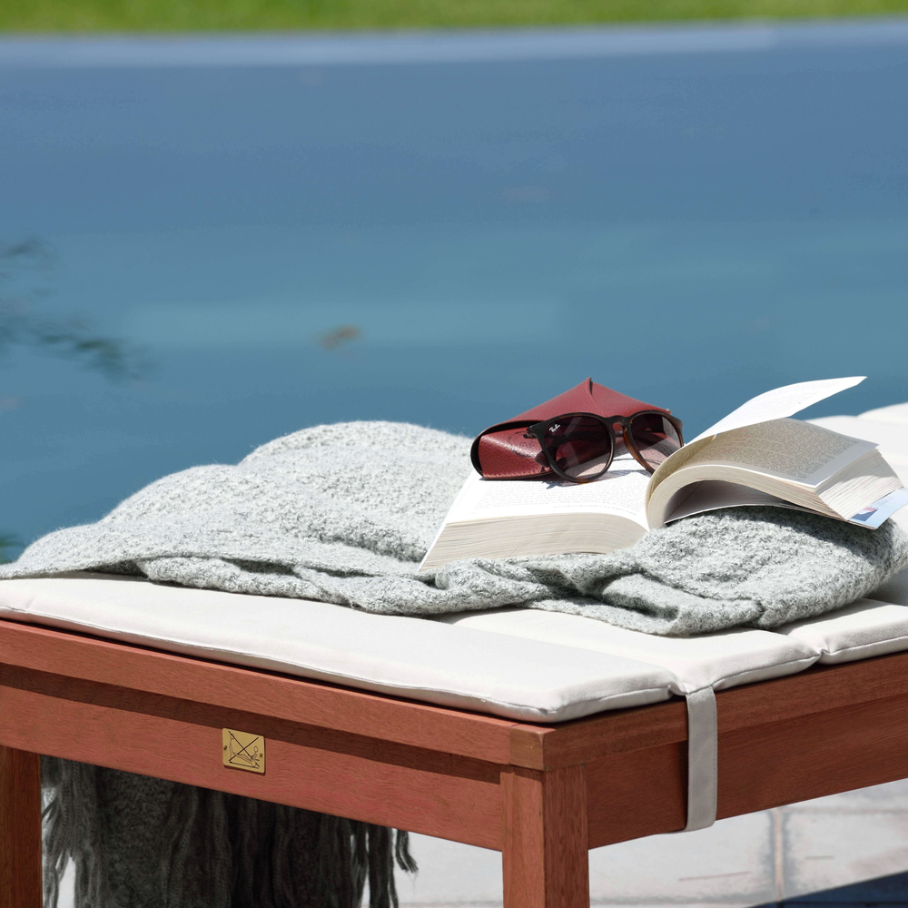 
                      
                        Louisiana Dark Wood Finish Wheel Lounger With Cushion - 2 Piece
                      
                    