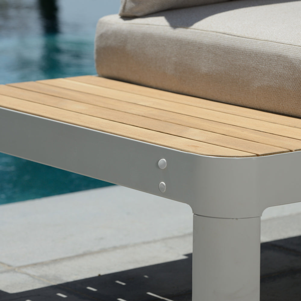 
                      
                        Portals Teak and Aluminum Modular Sofa 3pc Set
                      
                    