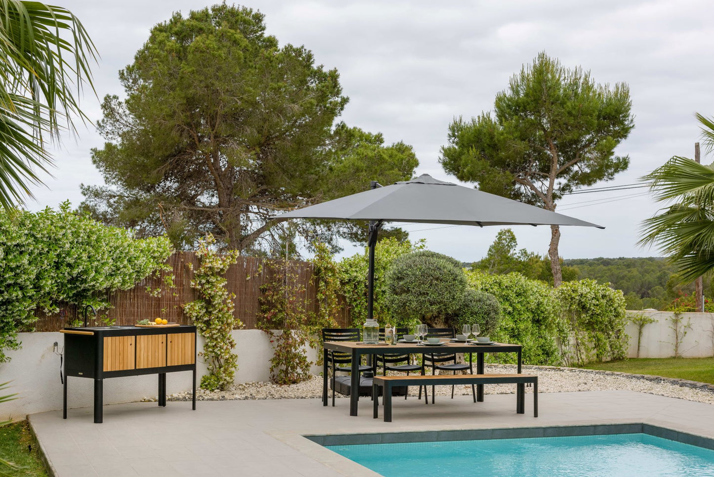 Portals Teak and Aluminum Picnic Bench