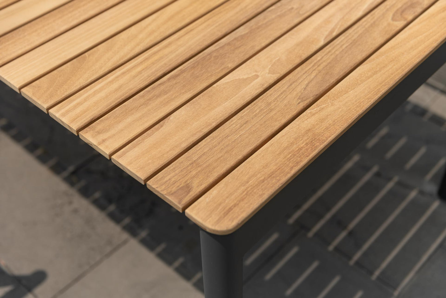 Topaz Dark Teak and Aluminum Rectangular Extendable Table