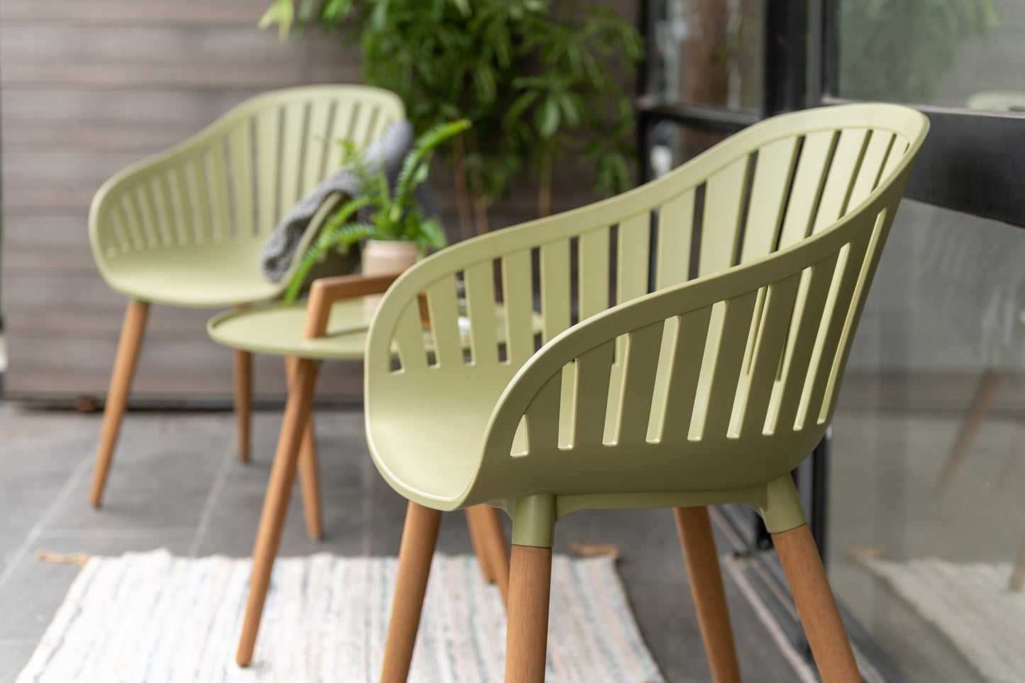 Nassau Carver Armchair In Sage Green Social Plastic® - 2pc