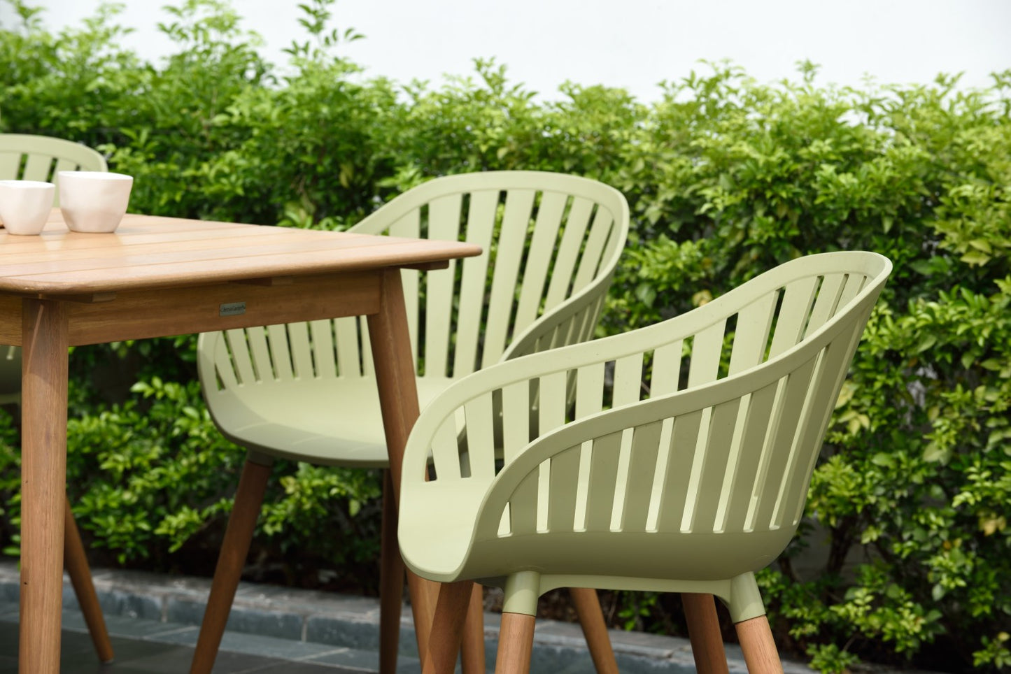 Nassau 5 Piece Square Dining Set – Sage Green Social Plastic®