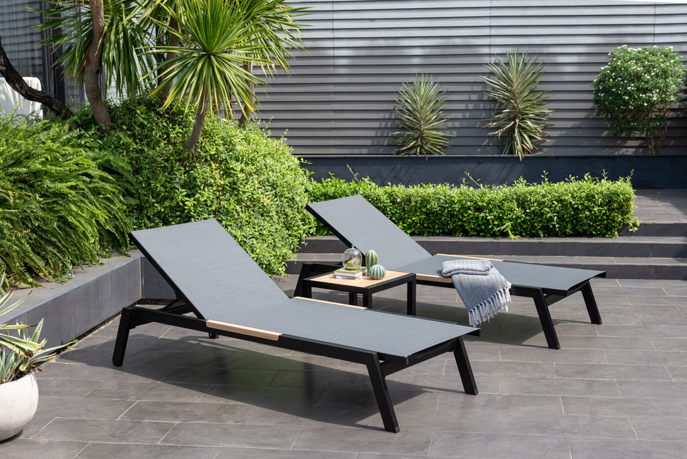 Panama Dark Duo Coffee Set & Sun Loungers - 3pc