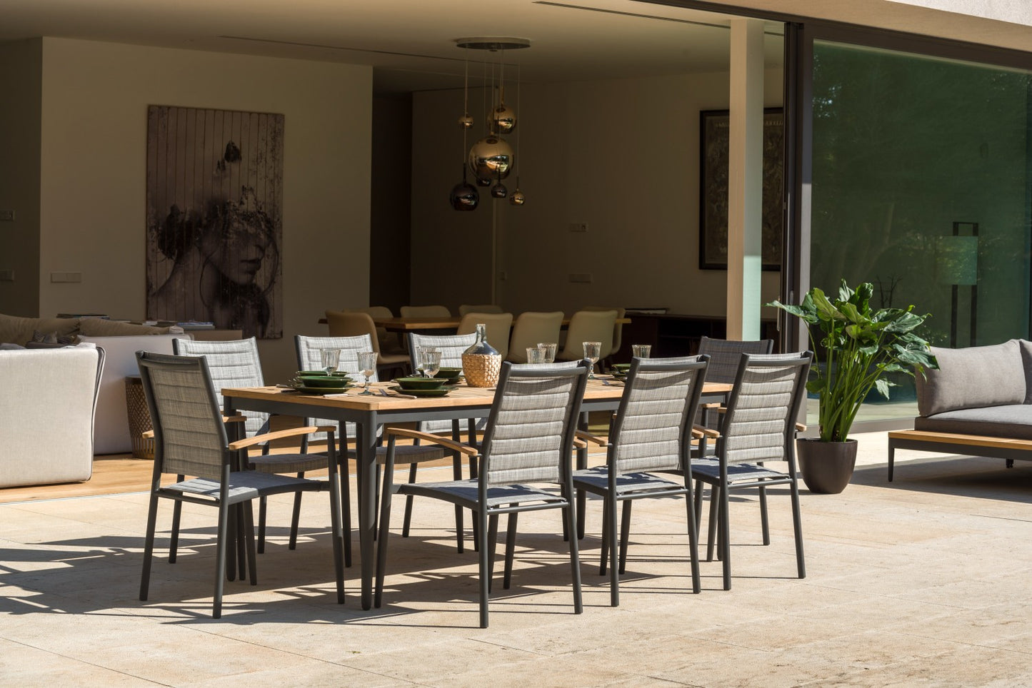 Topaz 9 Piece Teak Big Rectangular Dining Set